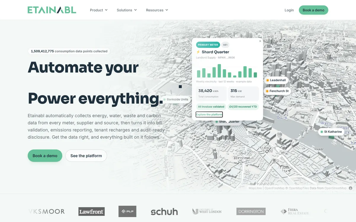 Etainabl homepage