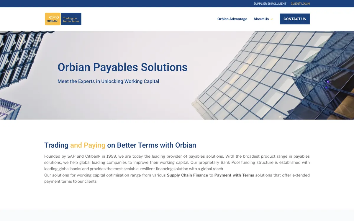 Orbian homepage