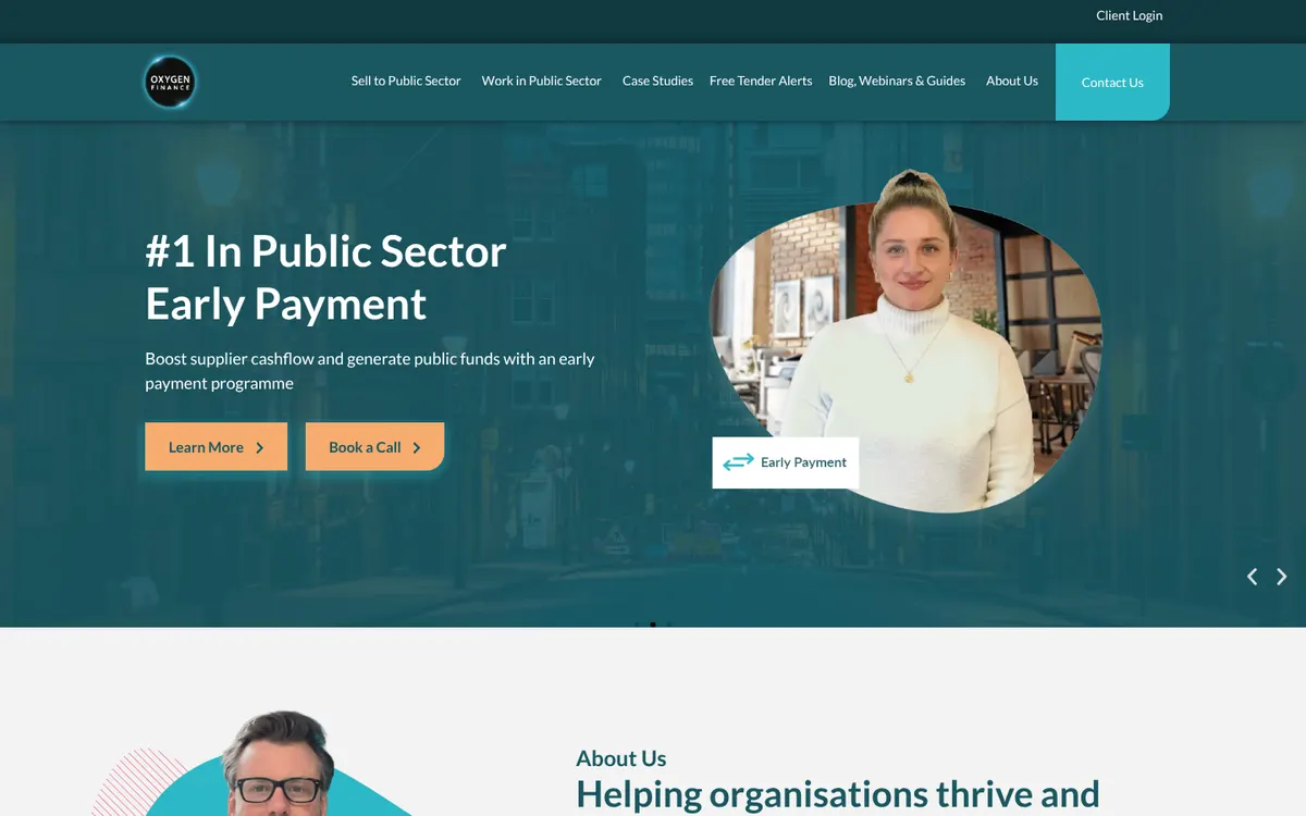 Oxygen Finance homepage